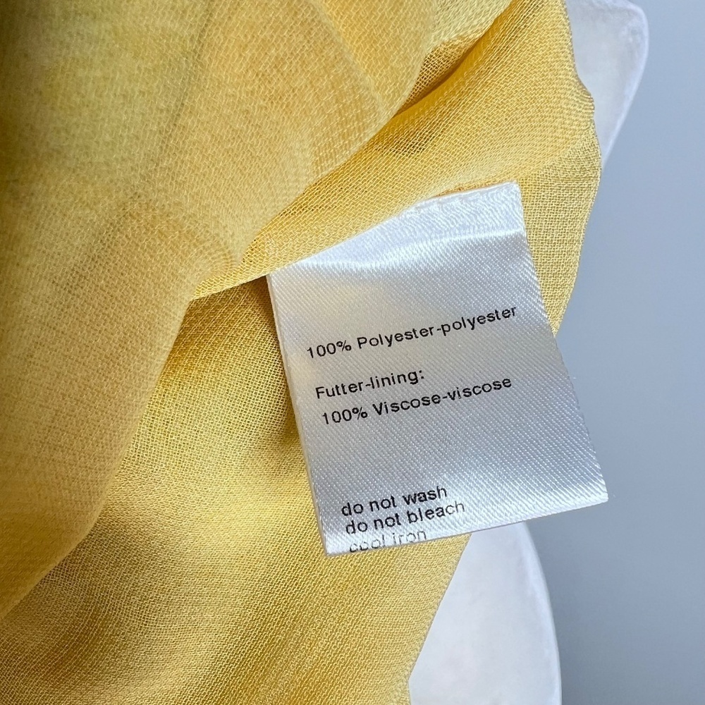 Vintage Akris Punto Mock Neck Knee Length Sleeveless Yellow Dress 6 - Picture 6 of 6